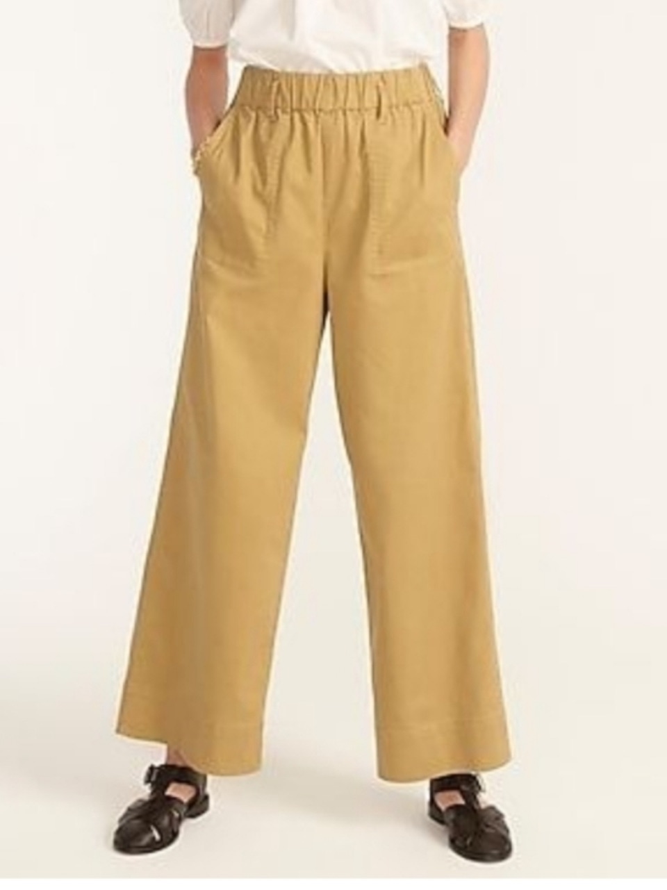 J Crew Wide Leg Pull On Chino Khaki Large Tall